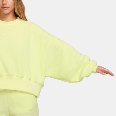 Nike Sportswear Plush Crop Crew Kadın Yeşil Sweatshirt