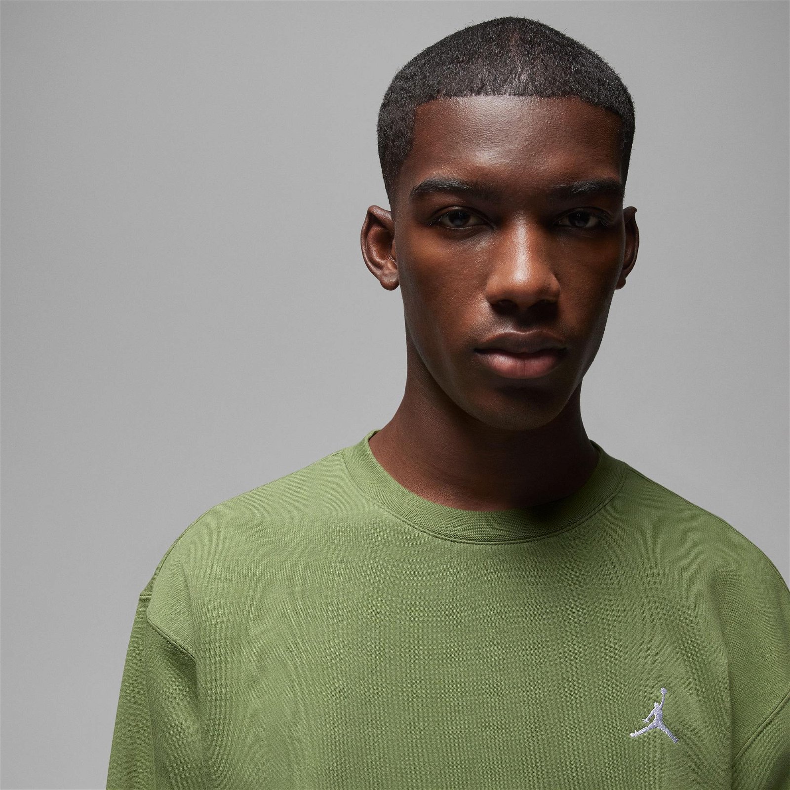 Jordan Essentials Fleece Crew Erkek Yeşil Uzun Kollu T-Shirt