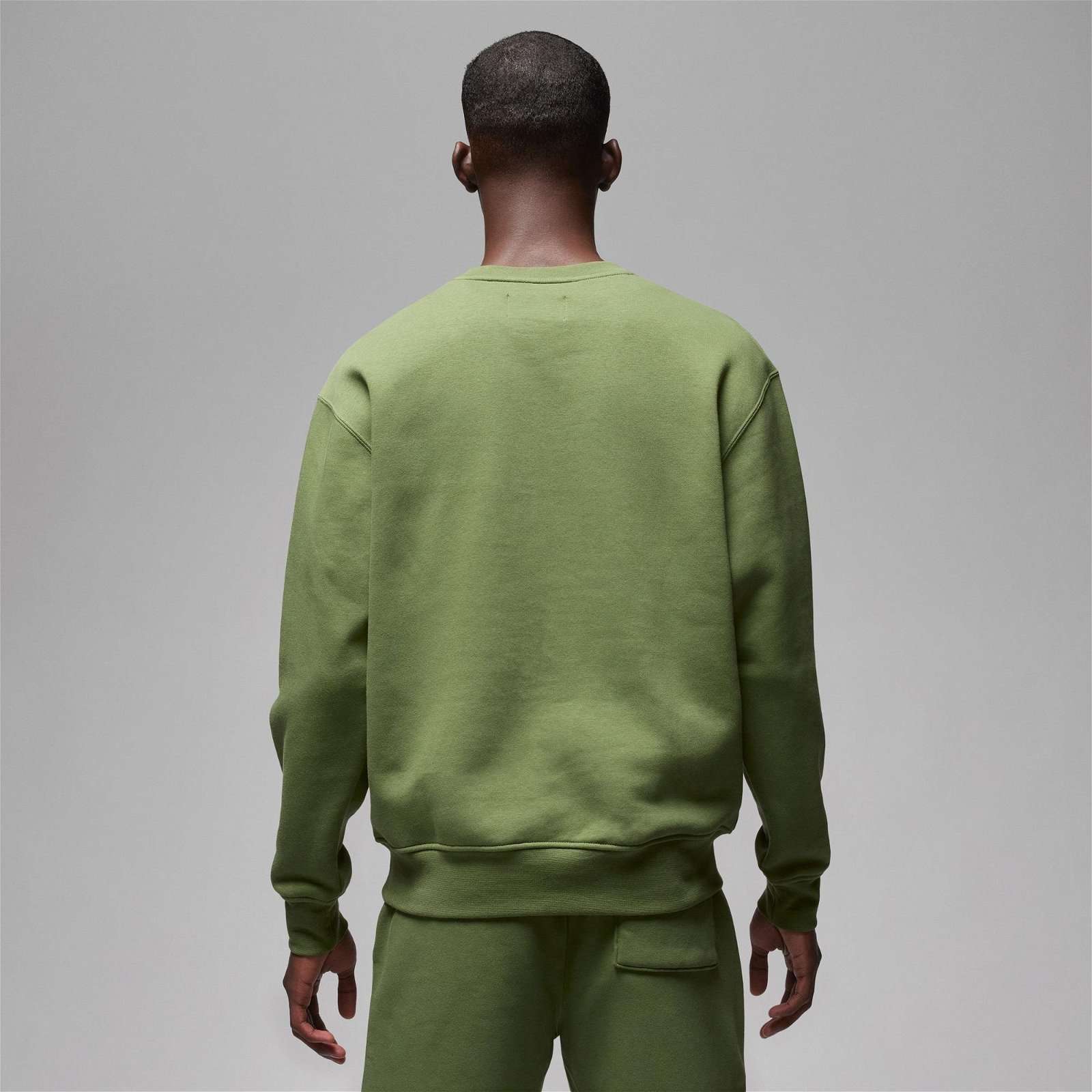 Jordan Essentials Fleece Crew Erkek Yeşil Uzun Kollu T-Shirt
