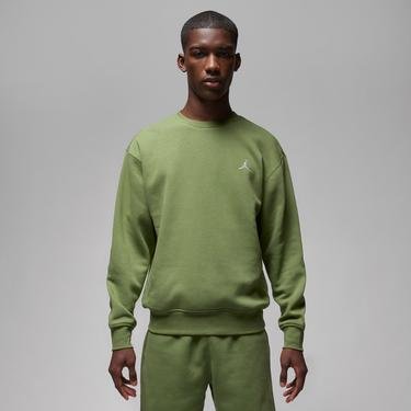  Jordan Essentials Fleece Crew Erkek Yeşil Uzun Kollu T-Shirt