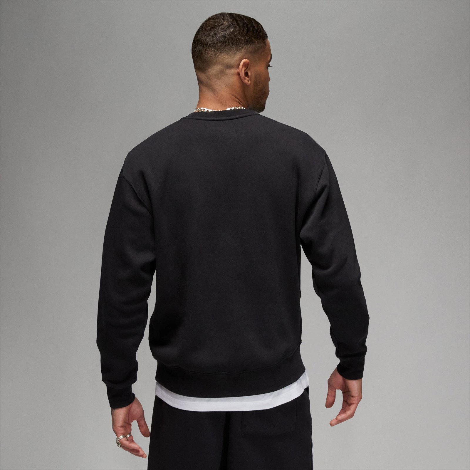 Jordan Essentials Fleece Crew Erkek Siyah Uzun Kollu Sweatshirt