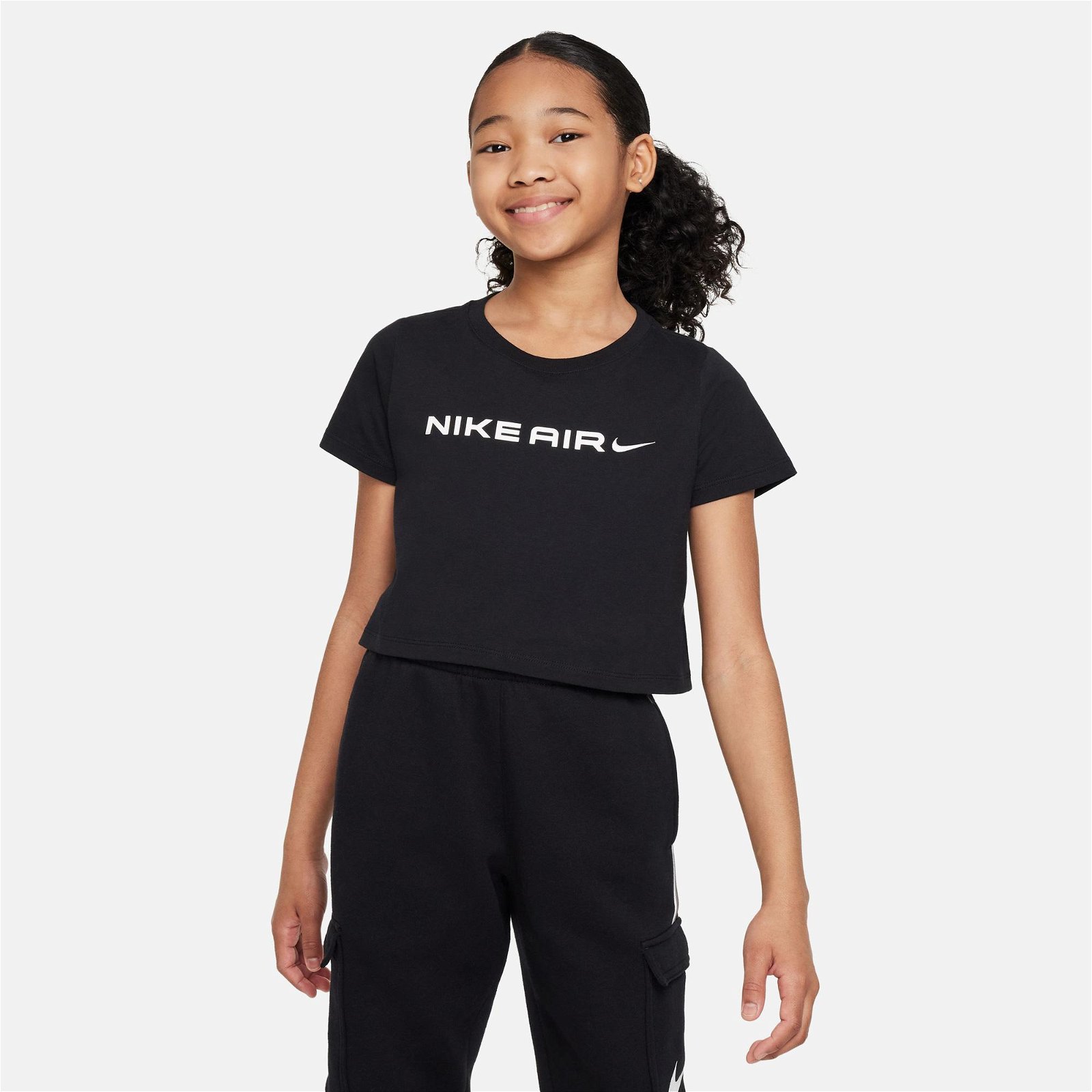 Nike Air Crop Çocuk Siyah T-Shirt