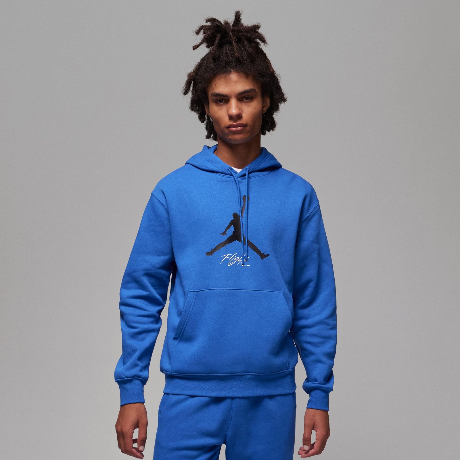 Jordan Essentials Baseline Hoodie Erkek Mavi Sweatshirt