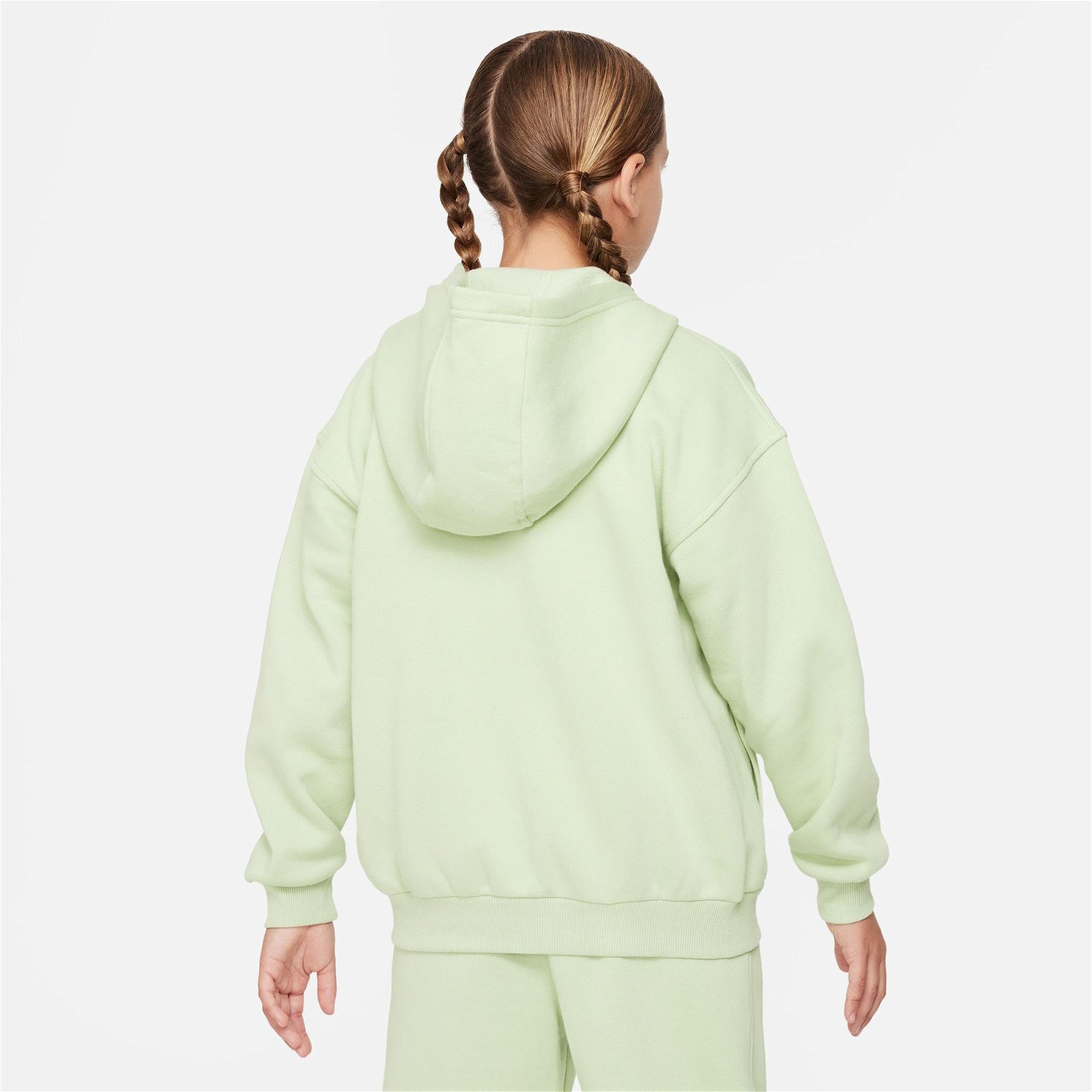Nike Sportswear Club Fleece Oversize Full Zip Çocuk Yeşil Sweatshirt