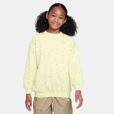  Nike Sportswear Club Fleece Oversize Çocuk Sarı Uzun Kollu T-Shirt