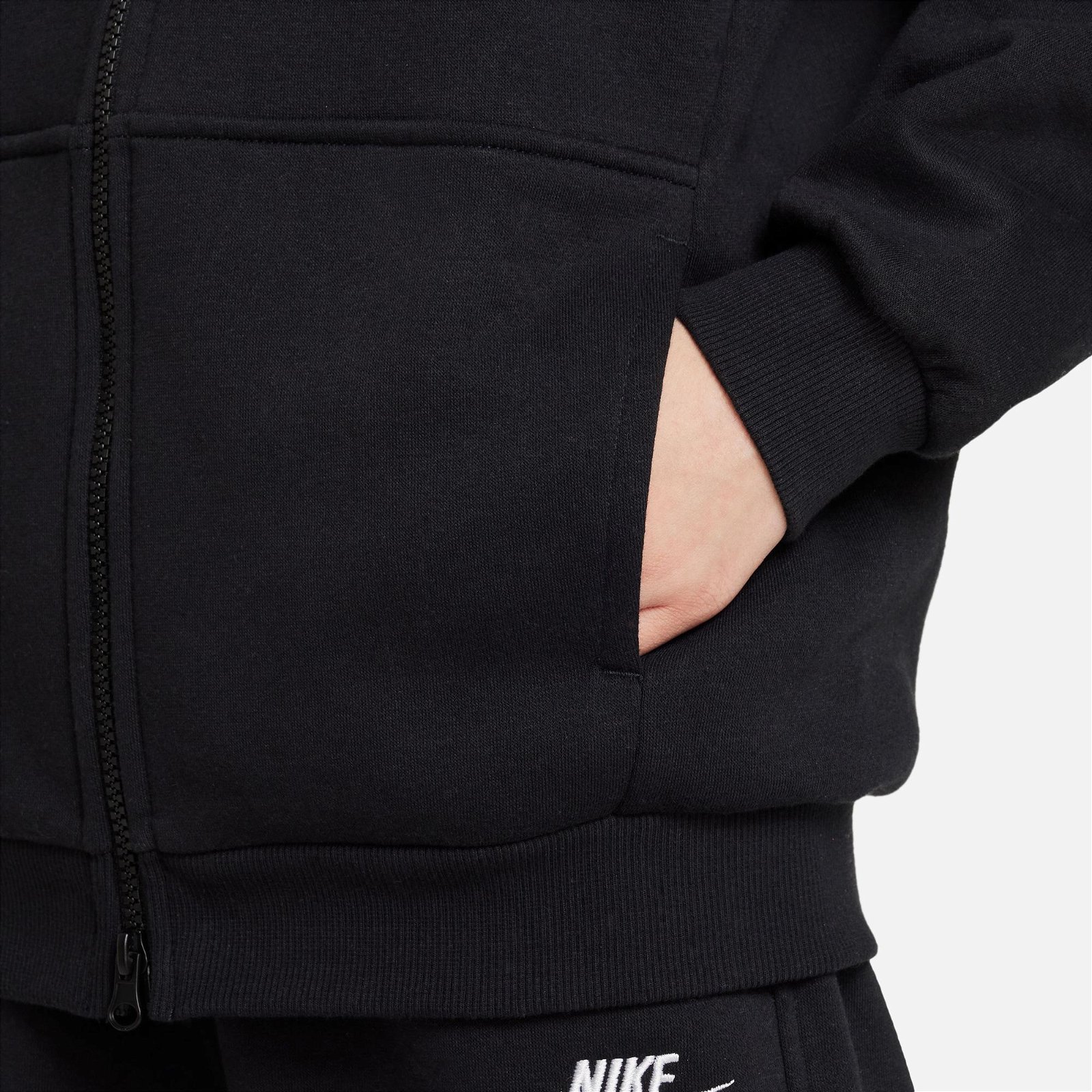 Nike Sportswear Club Fleece Oversize Full Zip Çocuk Siyah Sweatshirt
