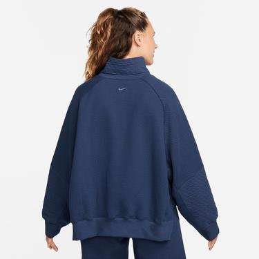  Nike Yoga Therma-FIT Fleece Kadın Lacivert Uzun Kollu T-Shirt