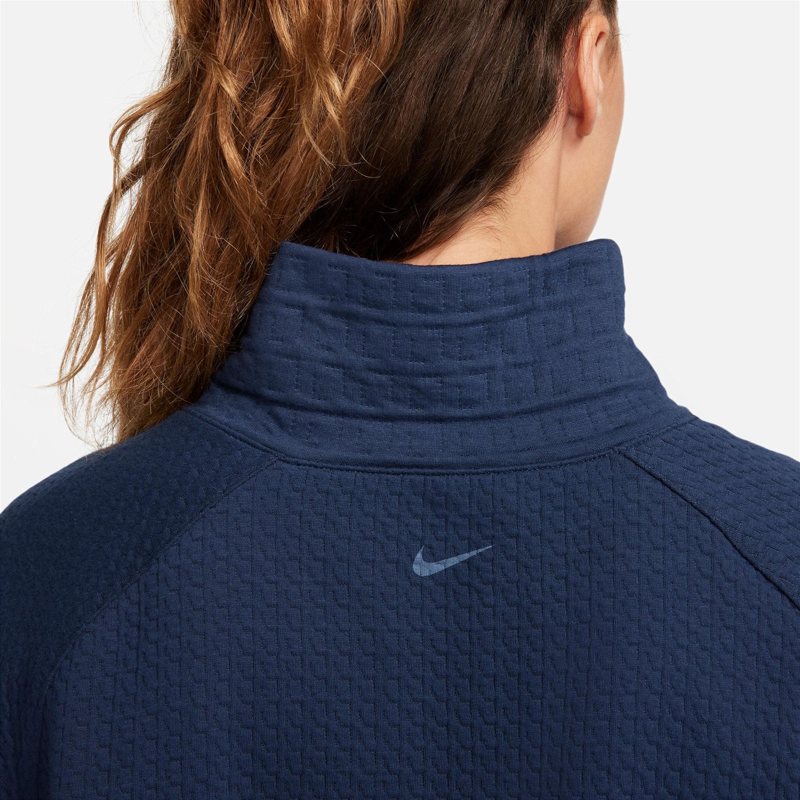 Nike Yoga Therma-FIT Fleece Kadın Lacivert Uzun Kollu T-Shirt