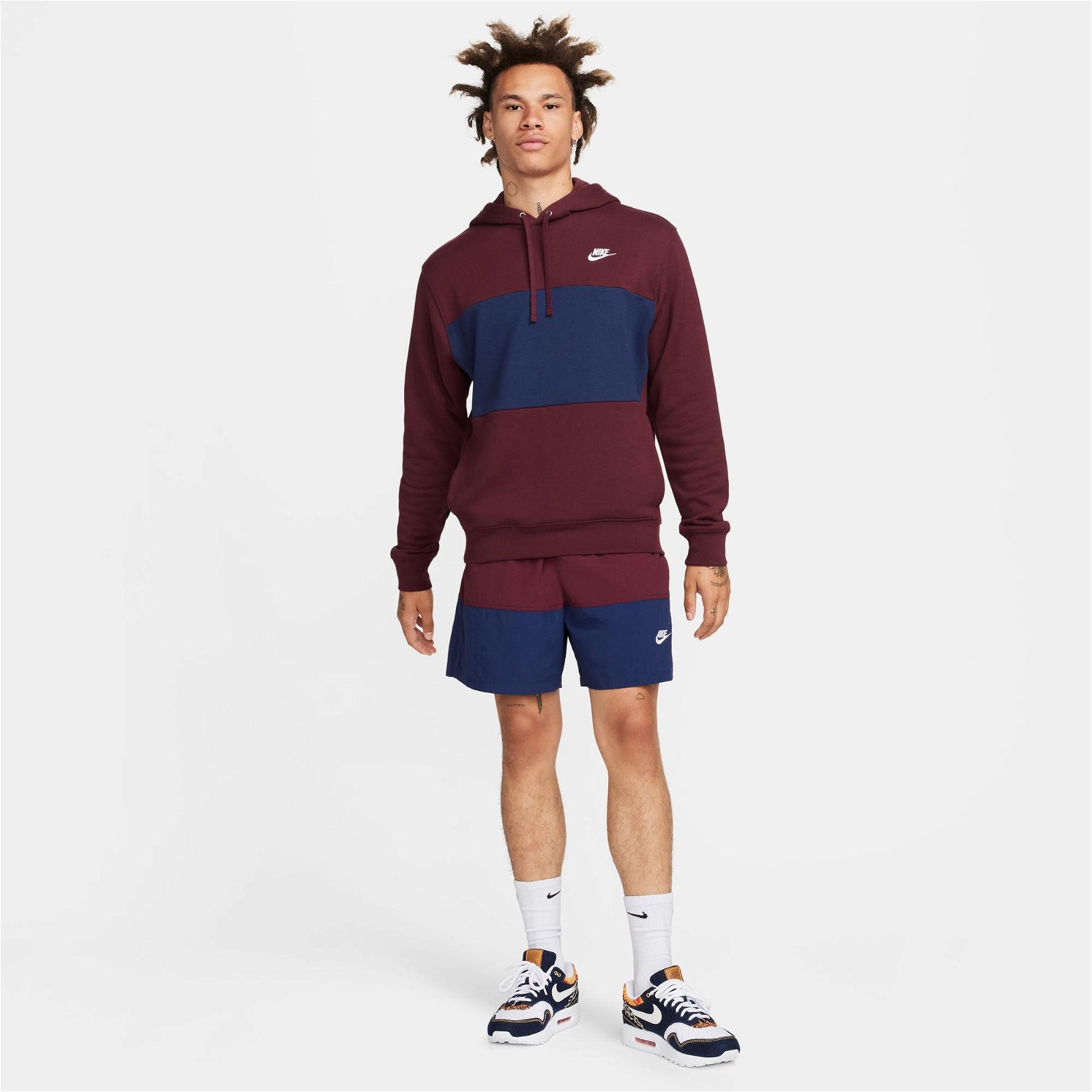Nike Club Fleece+ Hoodie Erkek Bordo Sweatshirt