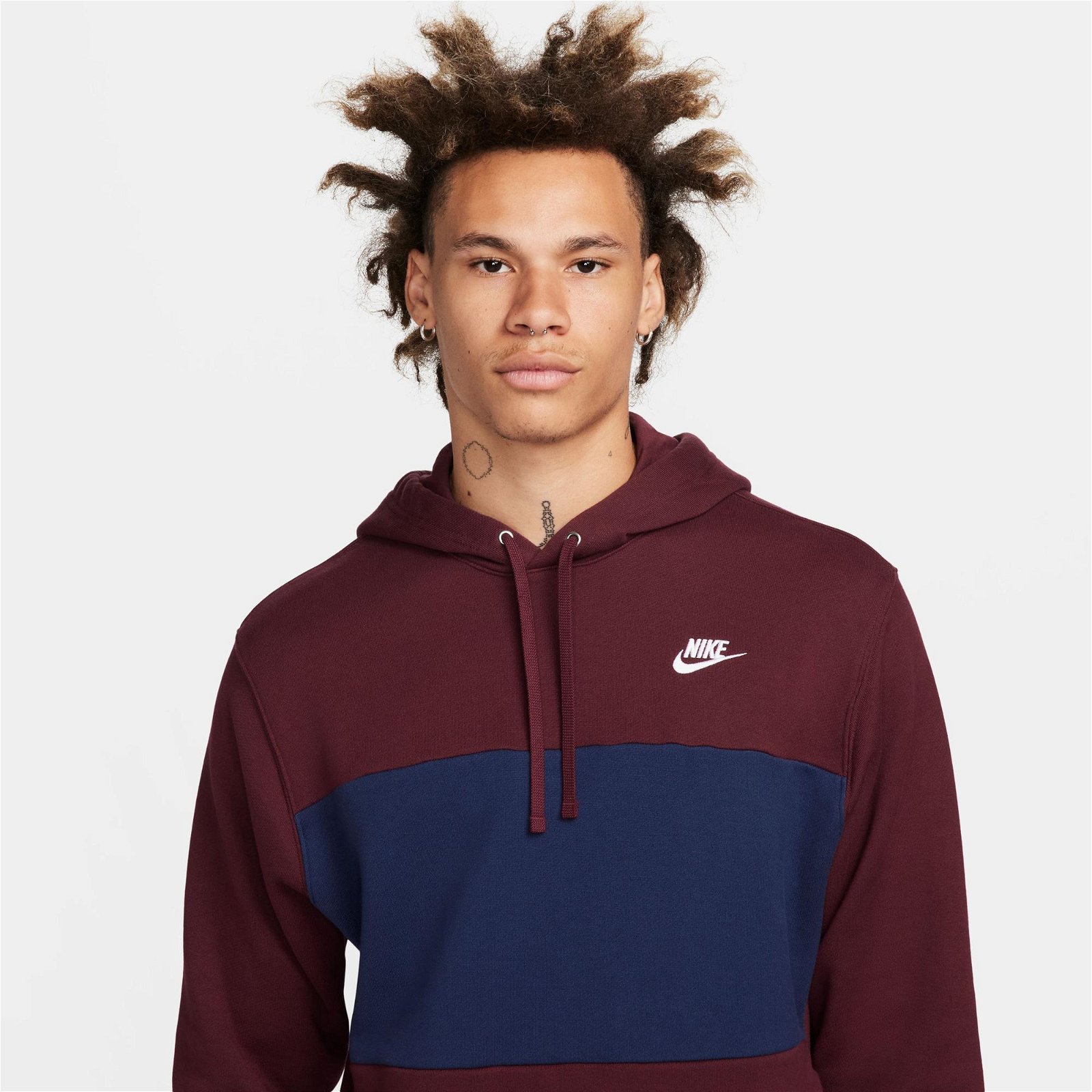 Nike Club Fleece+ Hoodie Erkek Bordo Sweatshirt