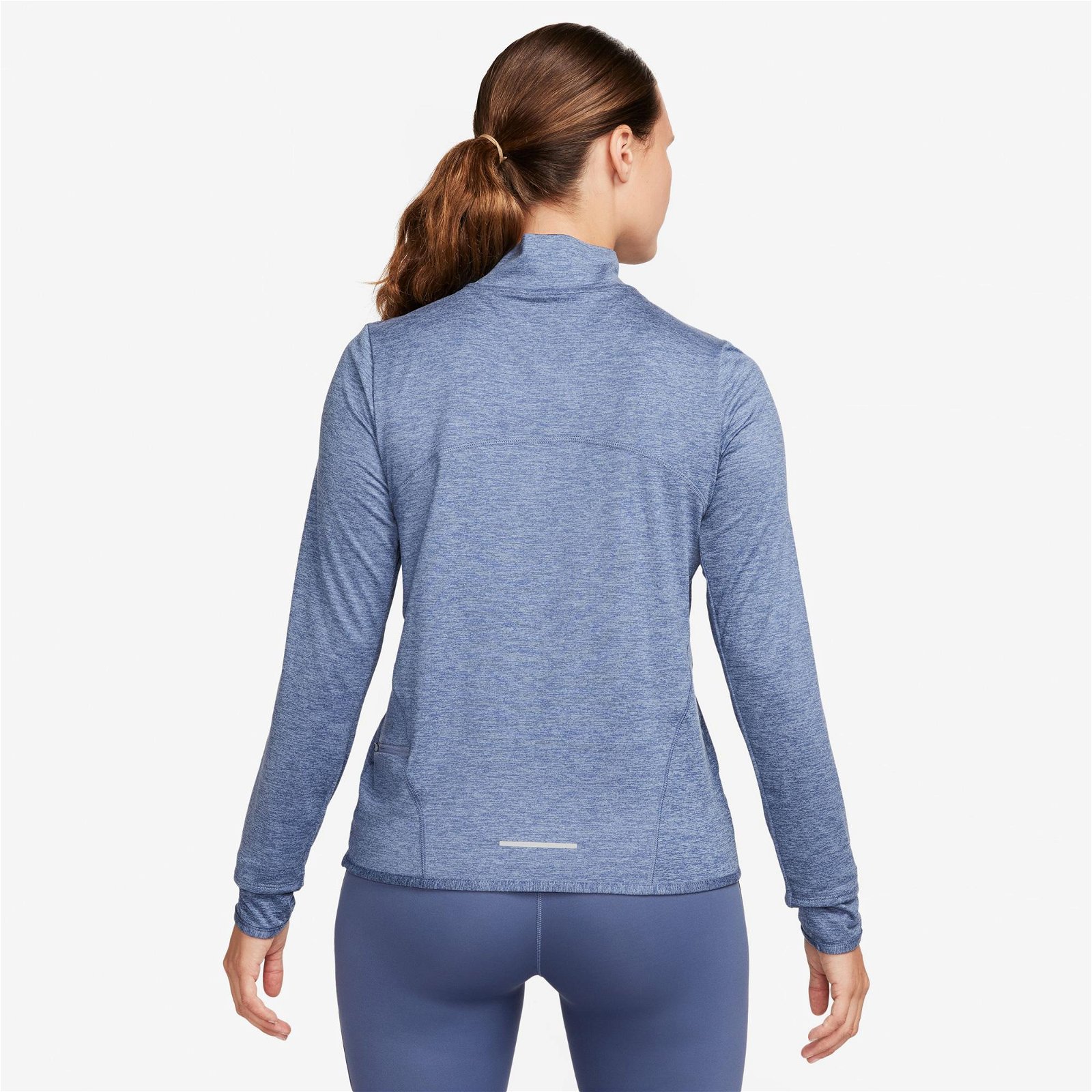 Nike Dri-FIT Swift UV Half Zip Kadın Mavi Uzun Kollu T-Shirt