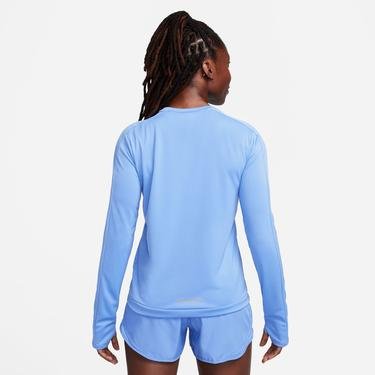  Nike Dri-FIT Pacer Crew Kadın Mavi Uzun Kollu T-Shirt