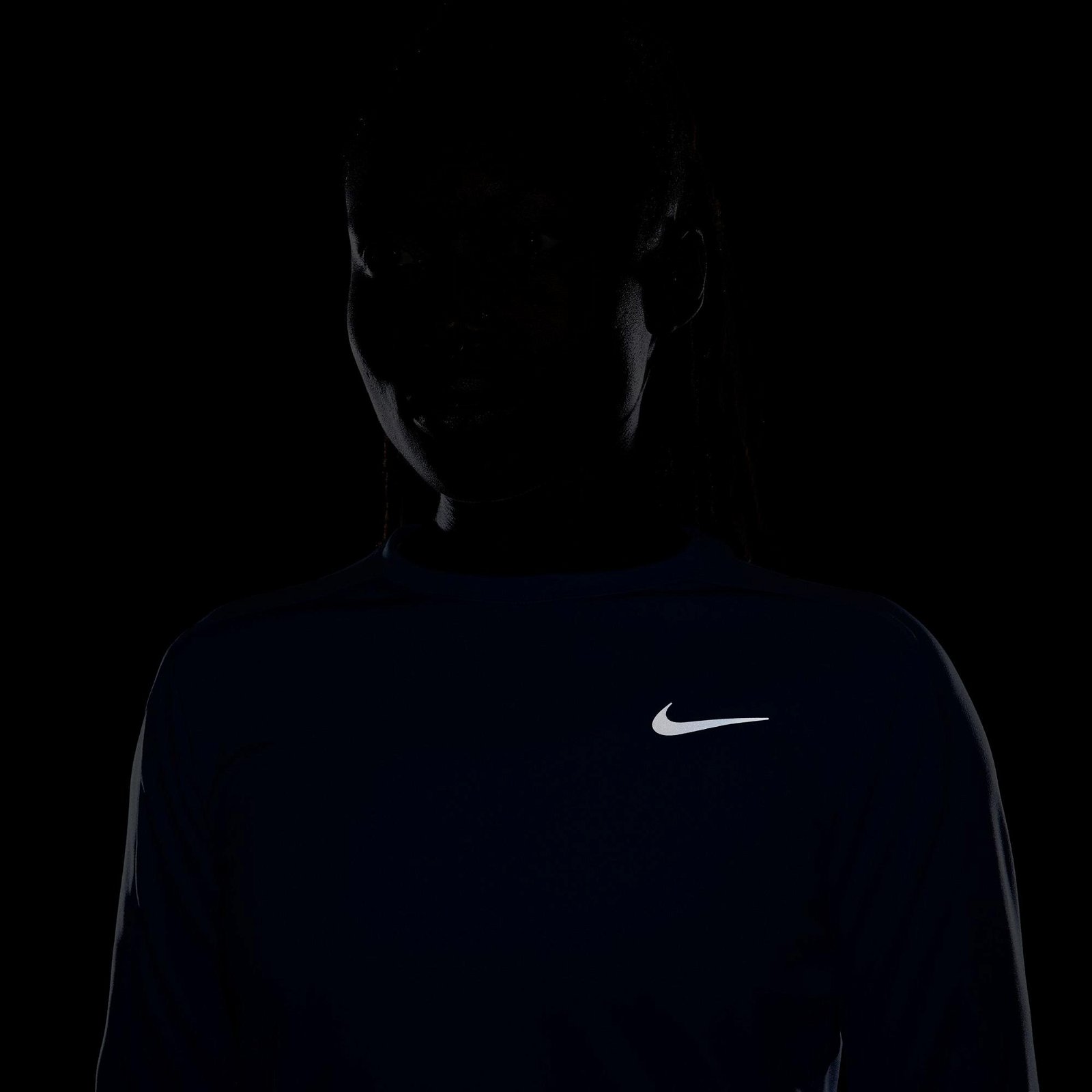 Nike Dri-FIT Pacer Crew Kadın Mavi Uzun Kollu T-Shirt