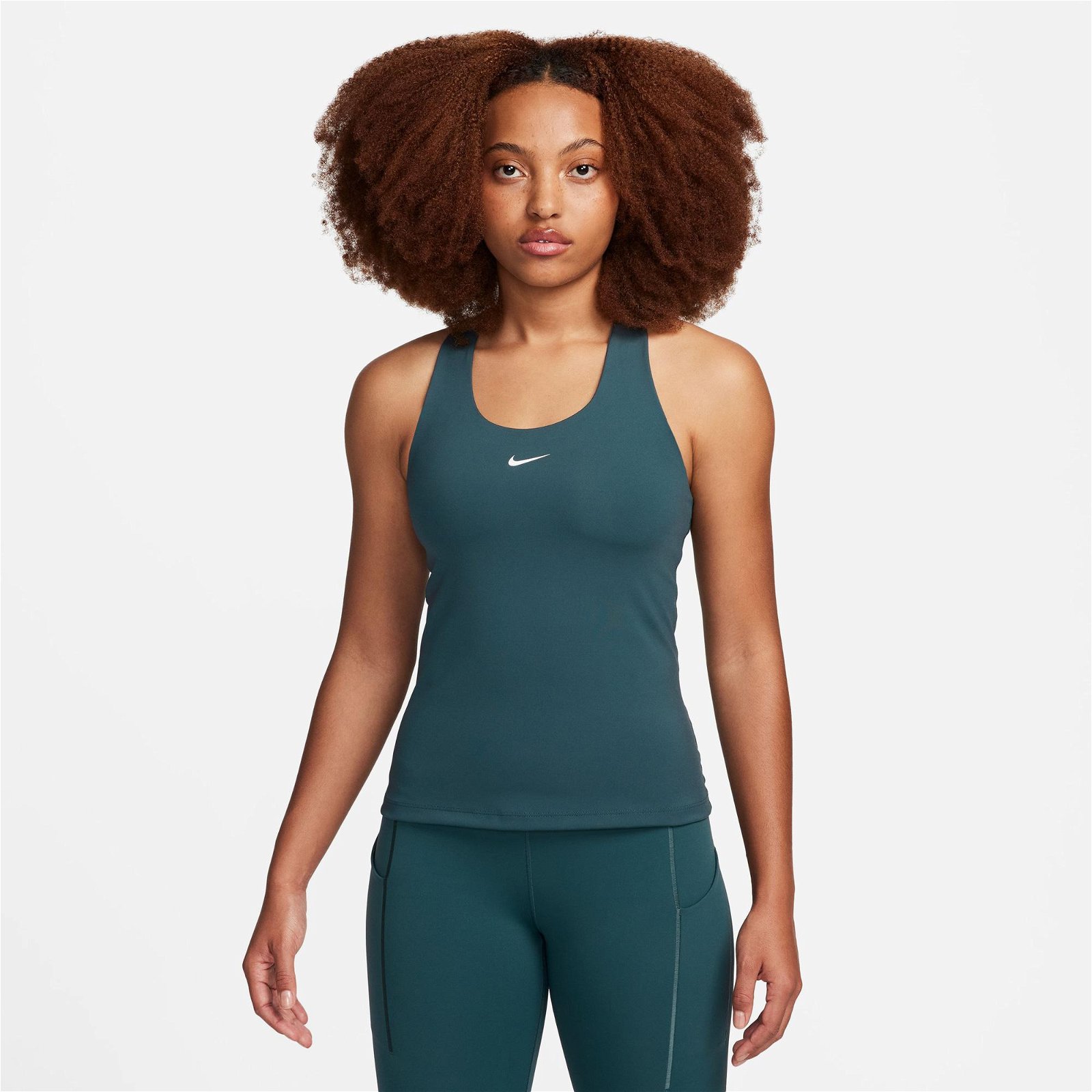Nike Dri-FIT Swoosh Kadın Yeşil Kolsuz T-Shirt