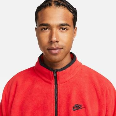  Nike Club Fleece+ Half Zip Erkek Kırmızı sweatshirt