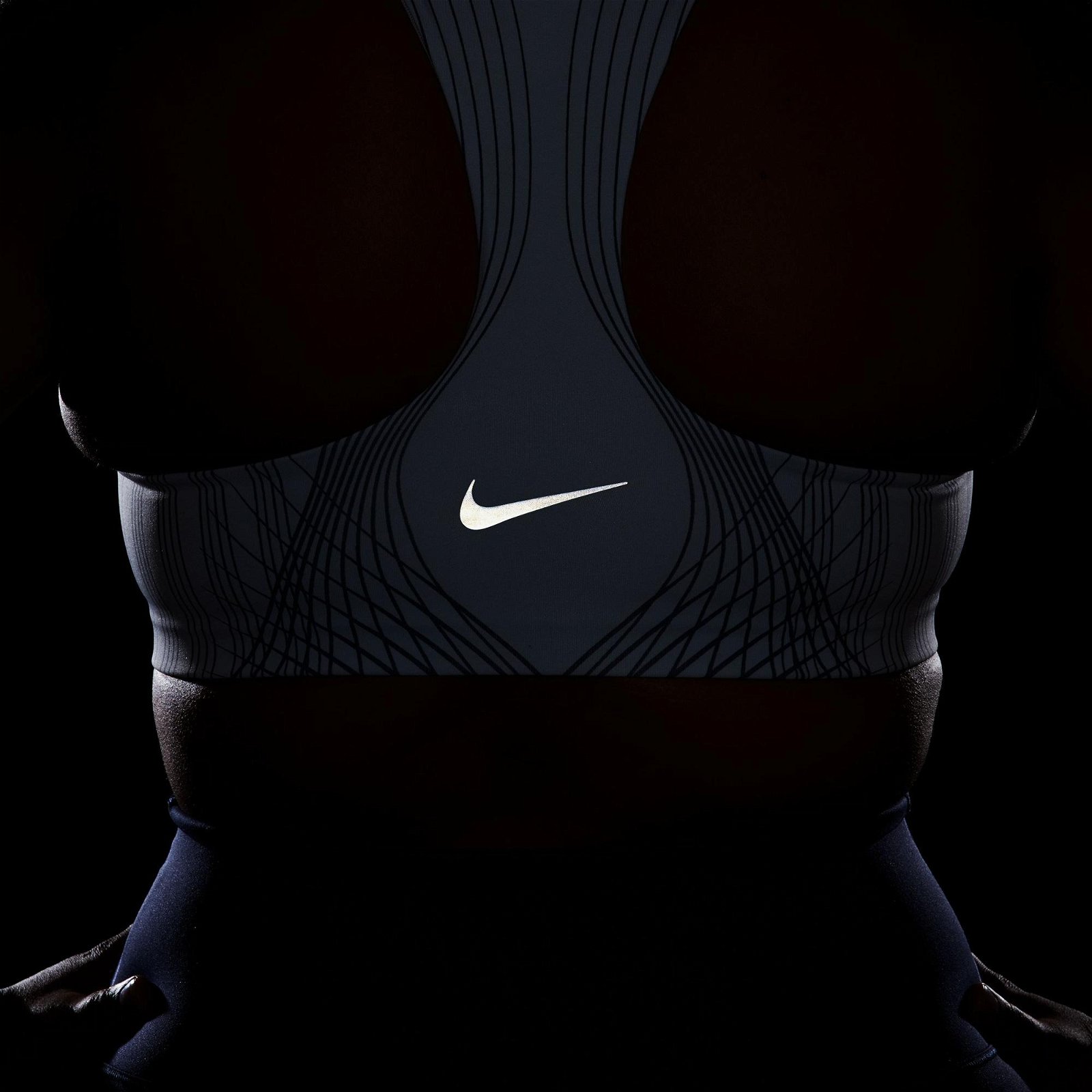 Nike Dri-FIT Swoosh Phoenix Kadın Mavi Bra