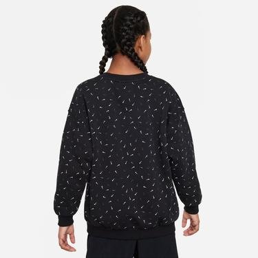  Nike Sportswear Club Fleece Oversize Çocuk Siyah Uzun Kollu T-Shirt