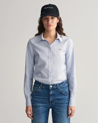  GANT Kadın Mavi Slim Fit Klasik Yaka Logolu Oxford Gömlek