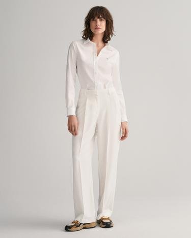 GANT Kadın Beyaz Slim Fit Klasik Yaka Logolu Oxford Gömlek