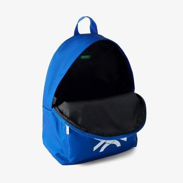 Benetton Mikro Damalı Kesik Logolu Çocuk Saks Mavi Şemsiye