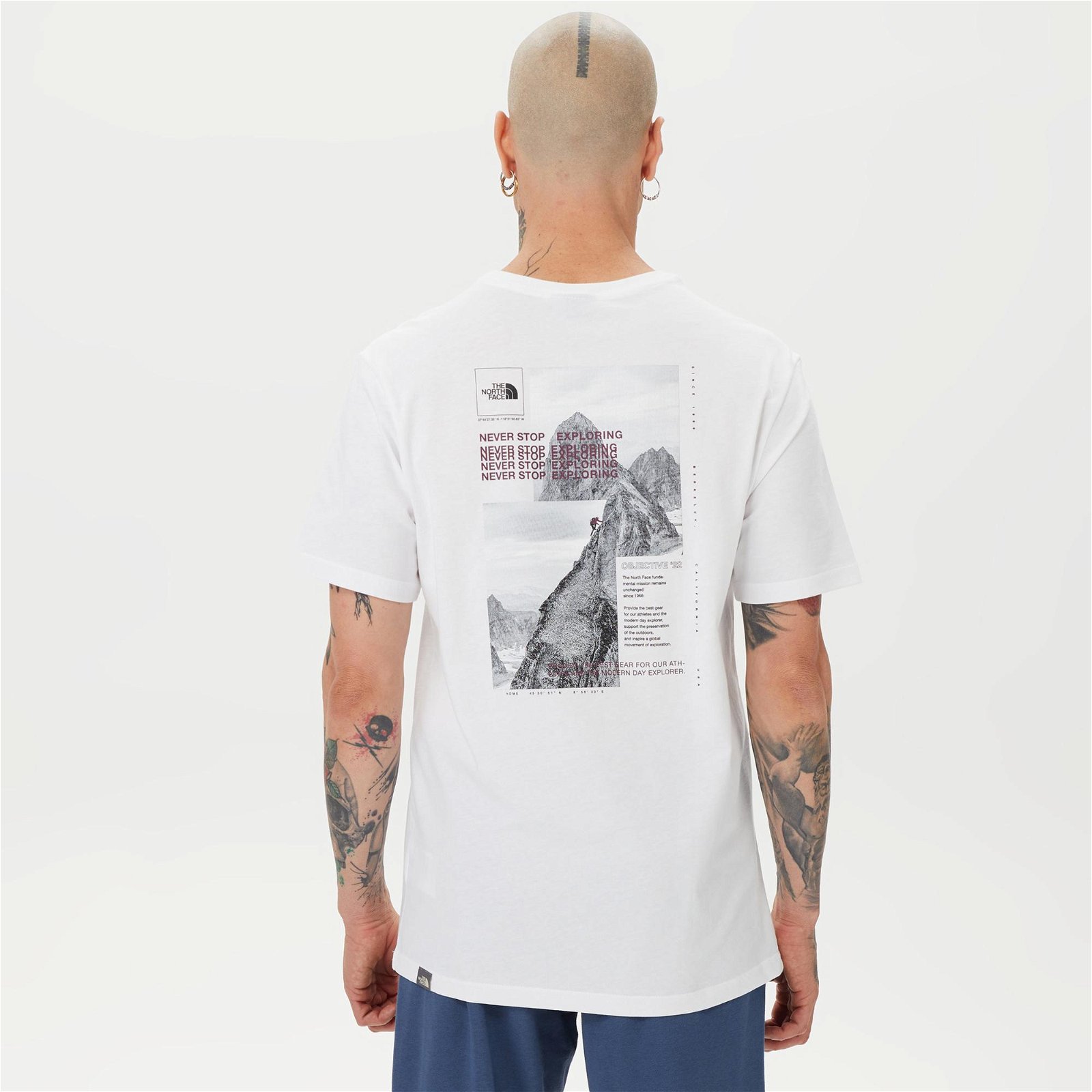 The North Face Collage Erkek Beyaz T-Shirt