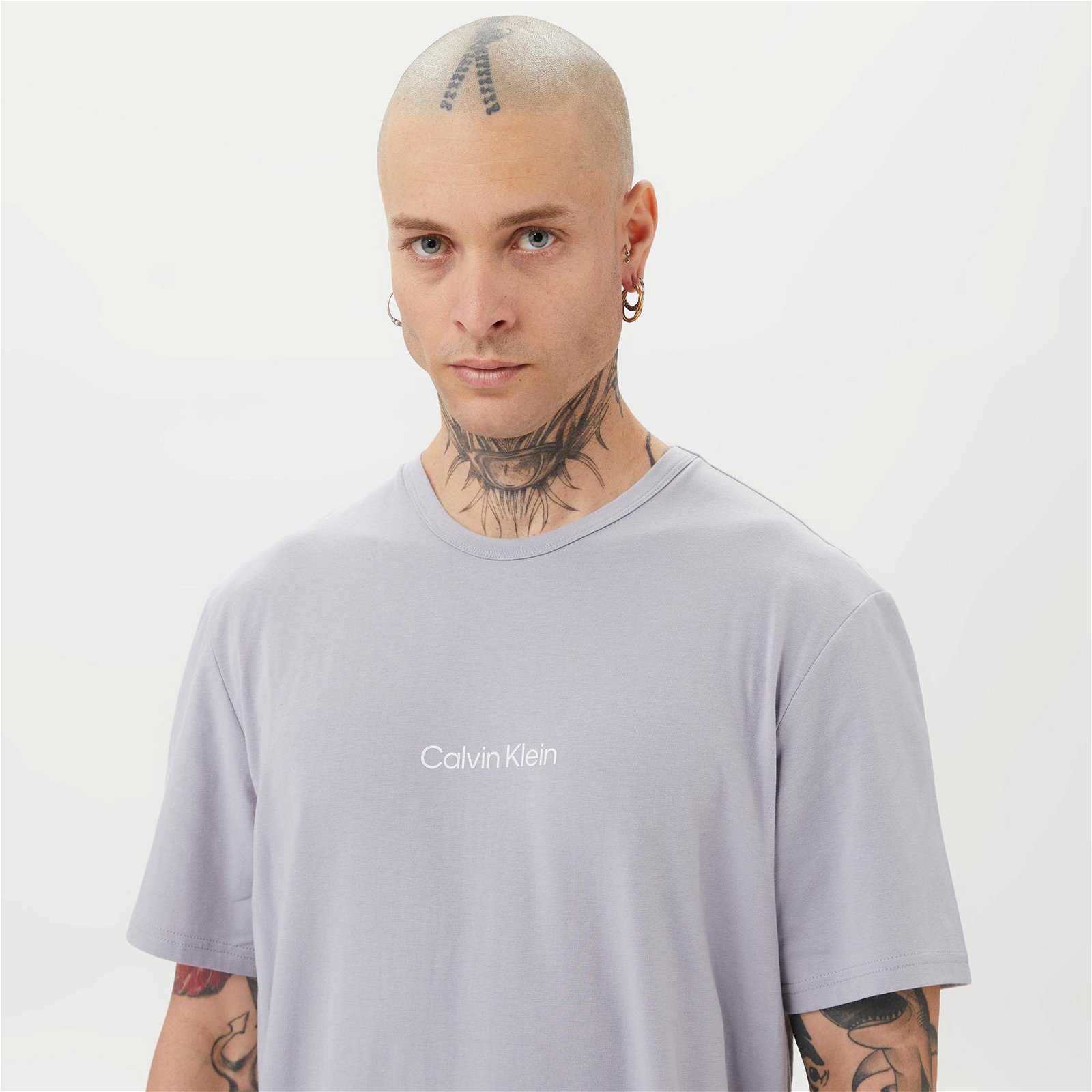 Calvin Klein Kısa Kollu Crew Neck Erkek Gri T-Shirt