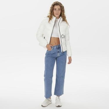  Calvin Klein Jeans Shiny Fitted Kadın Beyaz Ceket