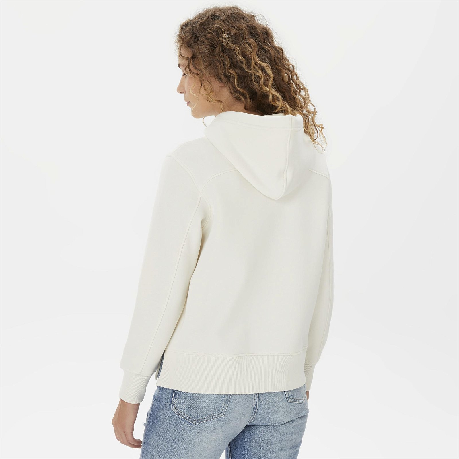 Calvin Klein Jeans Monologo Regular Kadın Beyaz Sweatshirt