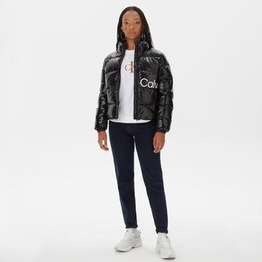  Calvin Klein Jeans Shiny Fitted Kadın Siyah Mont