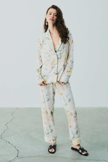  Viskon Çiçekli Charlotte Kadın Pijama Takımı