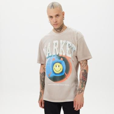 Market Smiley Happiness Within Tie-Dye Erkek Mor T-Shirt