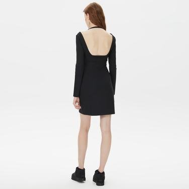  Calvin Klein Double Layer Milano Siyah Kadın Elbise