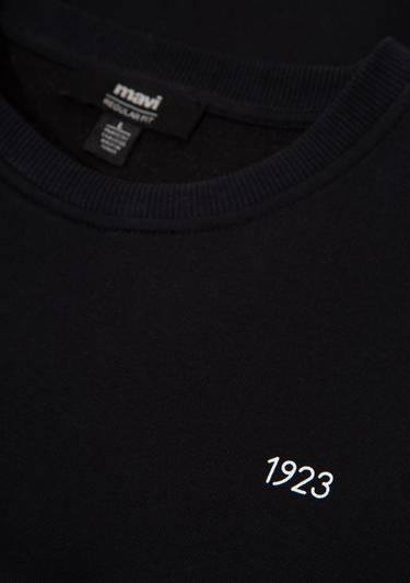  Mavi Alfabe Baskılı Siyah Sweatshirt 0S10068-900
