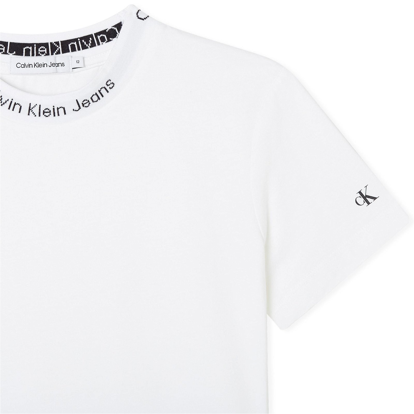 Calvin Klein Jeans Intarsia 2'li Paket Kısa Kollu Çocuk Beyaz T-Shirt