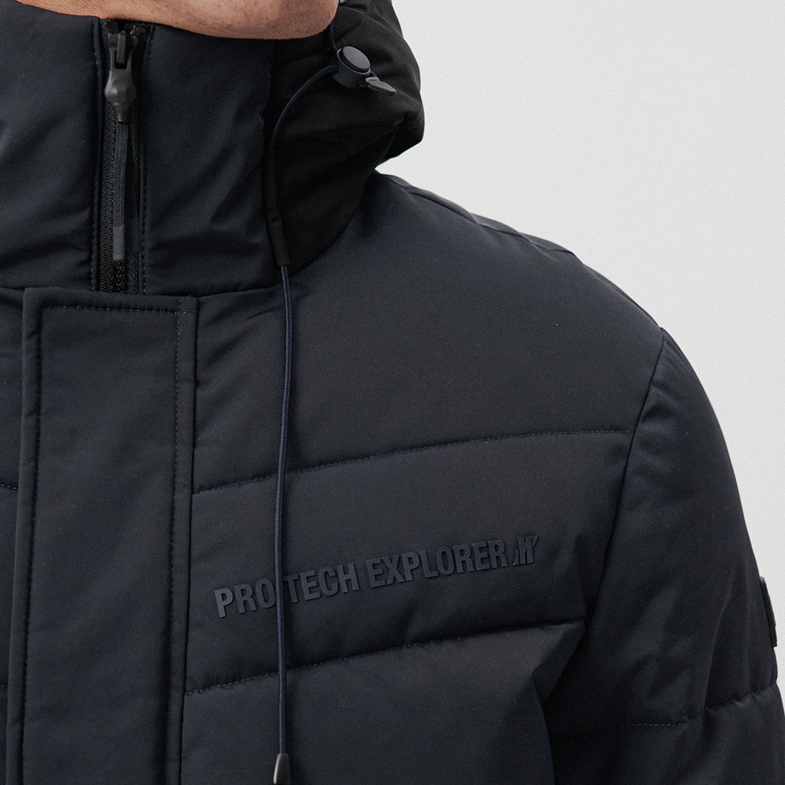 Mavi Kapüşonlu Gri Şişme Mont Regular Fit / Normal Kesim 0110223-70499