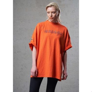  Nasaqu Kadın Zini Süper Oversize Sırtı Yırtmaçlı Nar T-Shirt