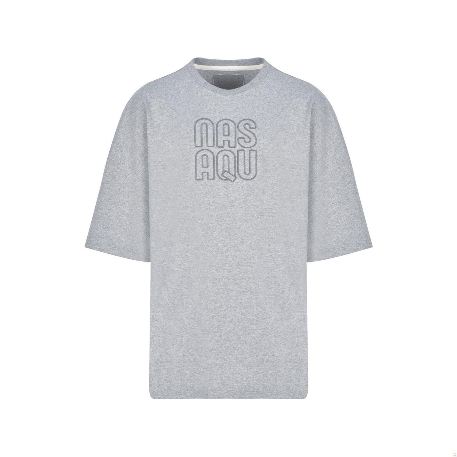 Nasaqu Unisex Oversize Gri Krom T-Shirt