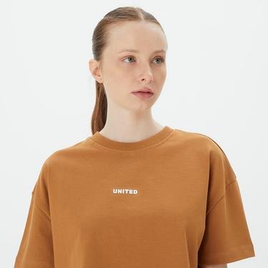  UNITED4 Classic Kadın Kahverengi T-Shirt