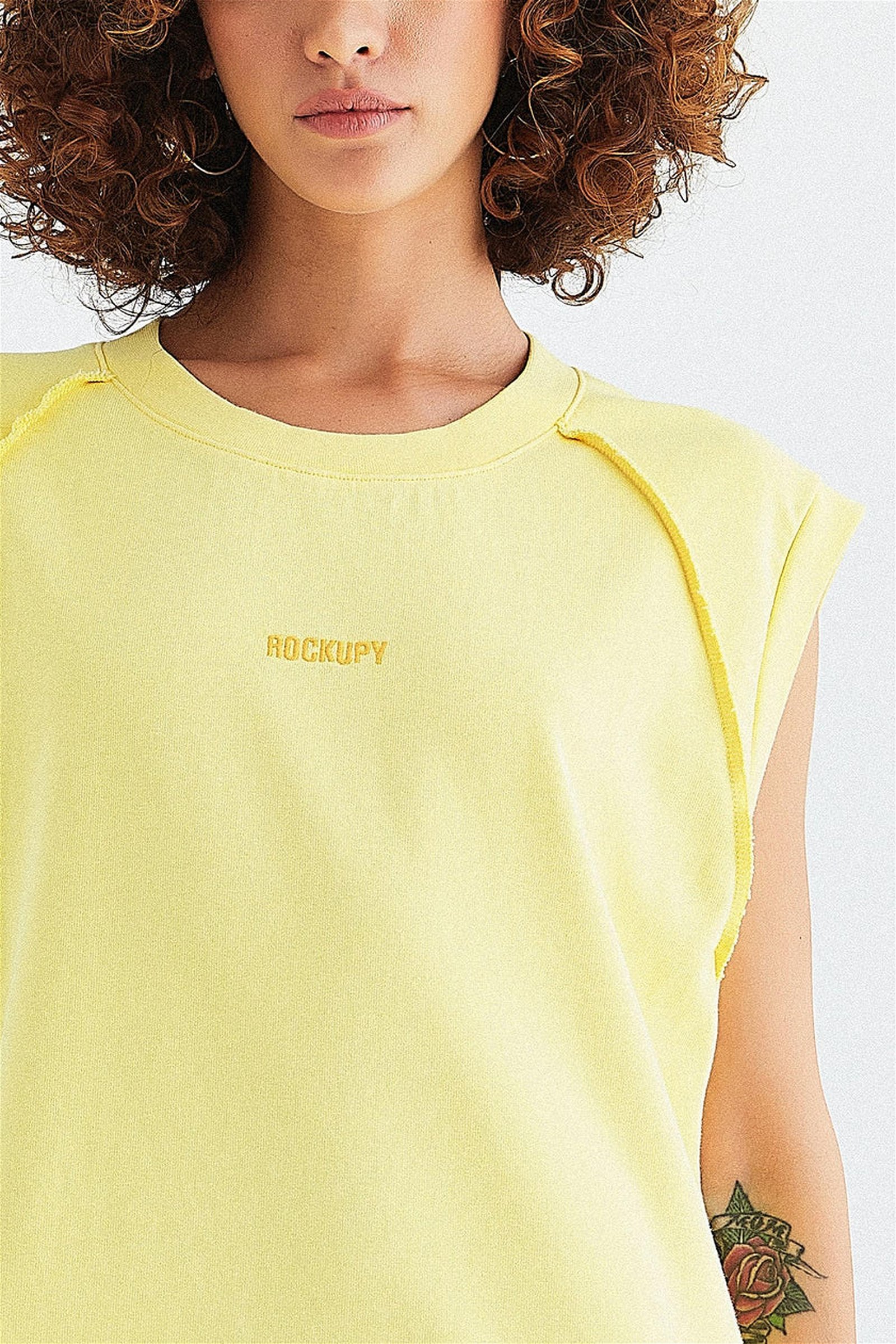 Rockupy Kadın Linette Sarı Kolsuz Elbise