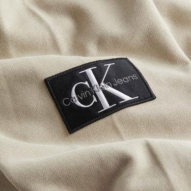  Calvin Klein Jeans Badge Hoodie Erkek Bej Sweatshirt