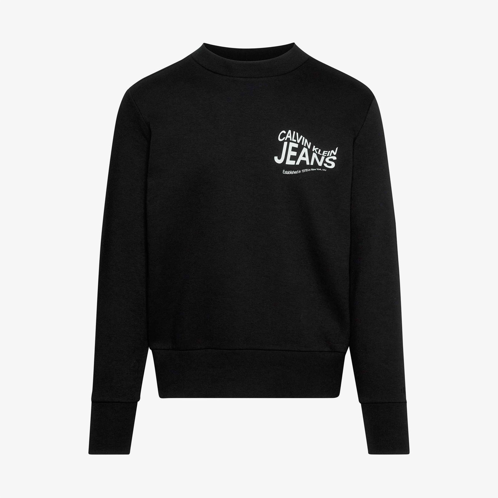 Calvin Klein Jeans Future Motion Graphic Crew Neck Erkek Siyah Sweatshirt