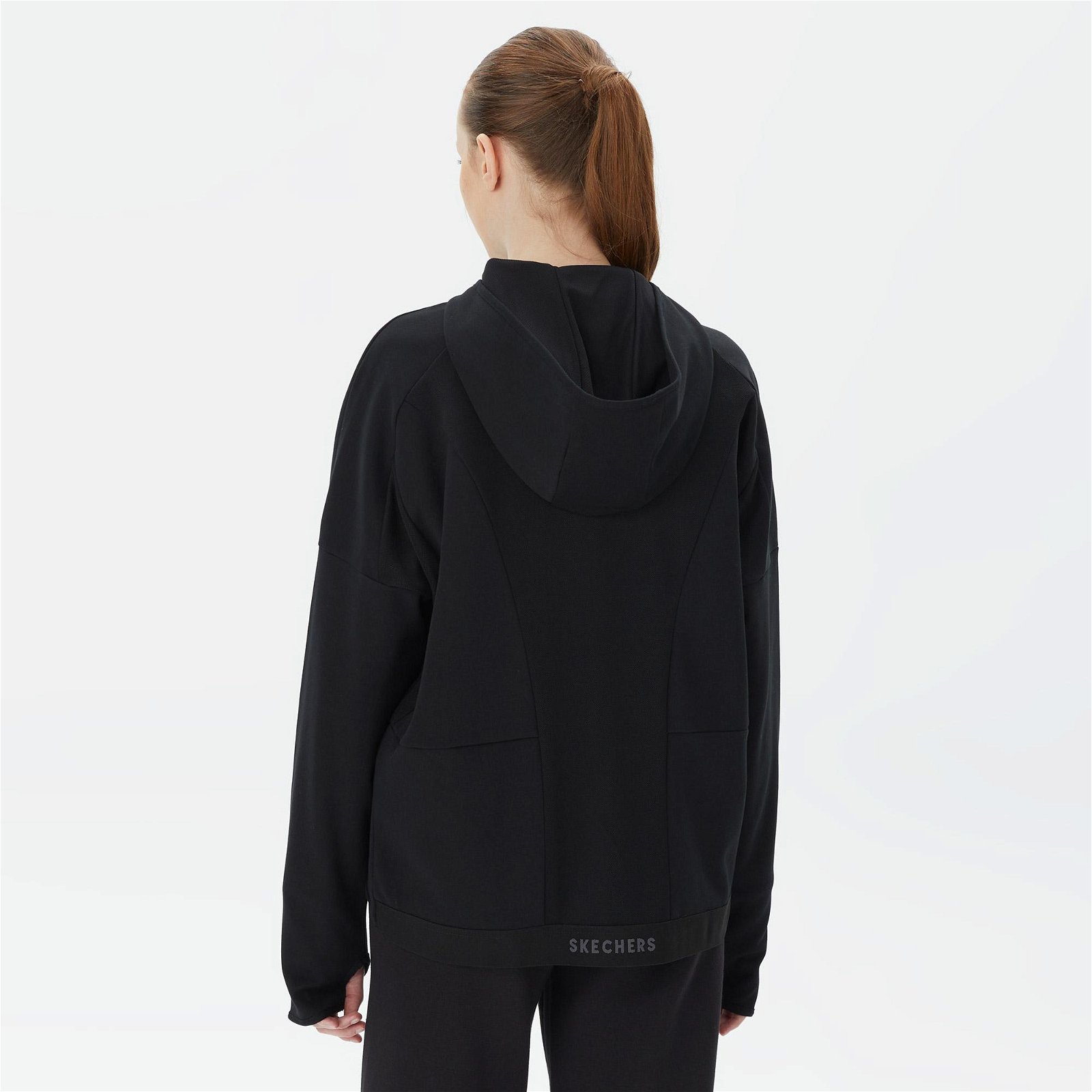 Skechers 2XI-Lock Full Zip Kadın Siyah Sweatshirt