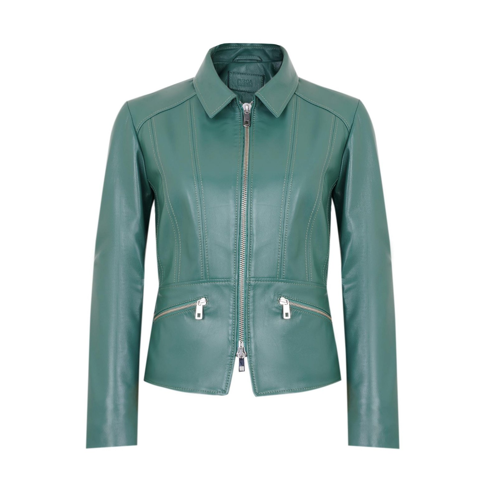  Adelie Yeşil Kadın Deri Ceket