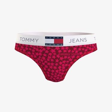  Tommy Jeans Thong Ctn Print Kadın Pembe Külot