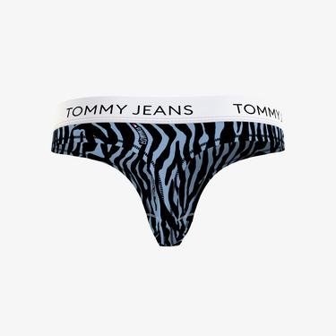  Tommy Jeans Thong Print Kadın Mavi Külot