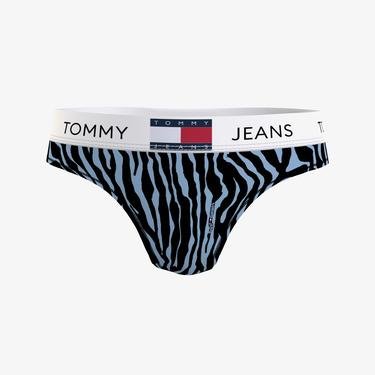 Tommy Jeans Thong Print Kadın Mavi Külot