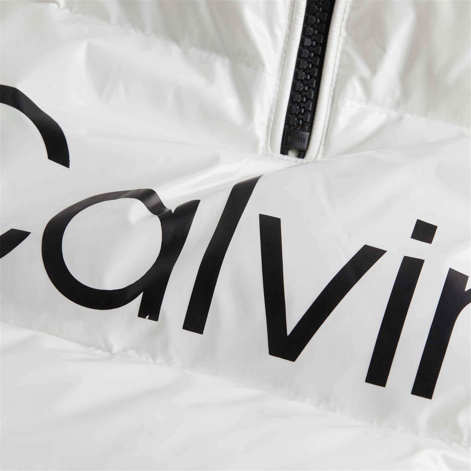 Calvin Klein Jeans Shiny Long Fitted Kadın Beyaz Mont