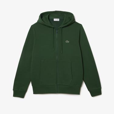  Lacoste Erkek Classic Fit Fermuarlı Yeşil Sweatshirt