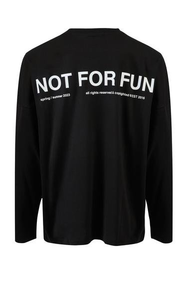  For Fun Not For Fun 001 Erkek Uzun Kollu Siyah T-shirt