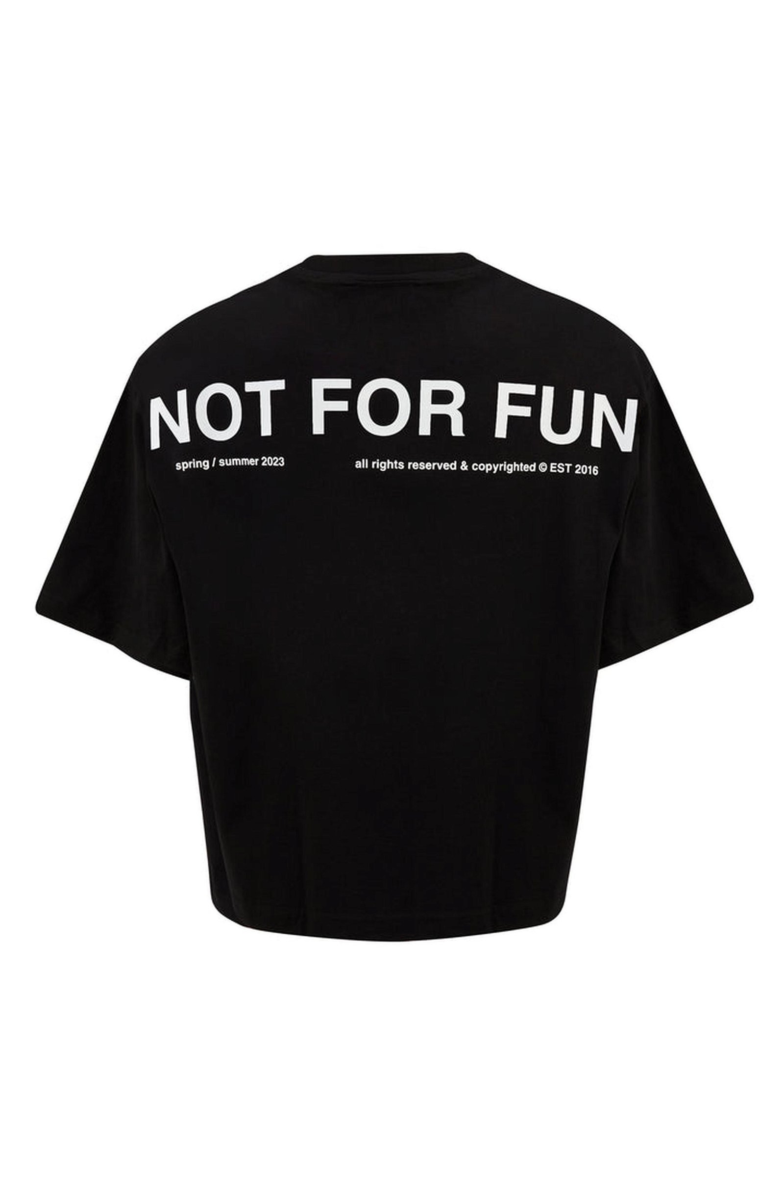For Fun Not For Fun 001 Kadın Siyah T-shirt